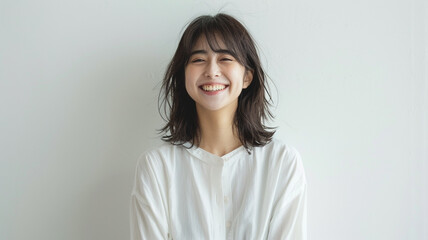 Fototapeta premium 若い日本人の女性ポートレイト Young Japanese woman's portrait [Generative AI] 