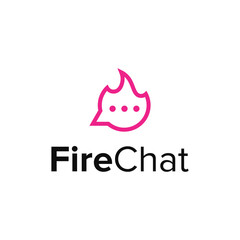 fire chat simple sleek creative geometric modern logo design