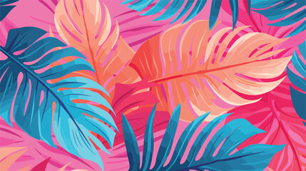 Fototapeta na wymiar Tropical bright colorful background with exotic pai