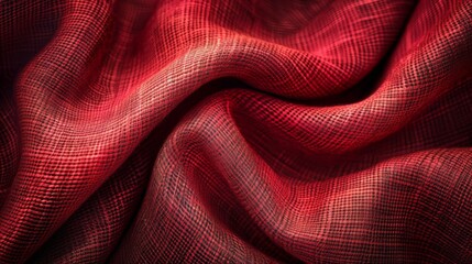 Close up of red fabric - obrazy, fototapety, plakaty