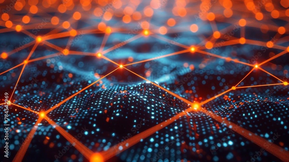 Poster Abstract technology background. Science background. Big data digital background. 3D rendering.