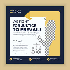  Law Firm Social media post and law consultation square flyer or web banner template design