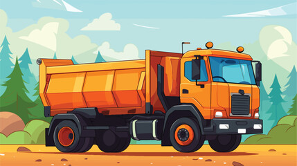 Truck draw illustration 2d flat cartoon vactor illustration