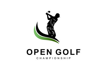 Open golf championship logo illustration design