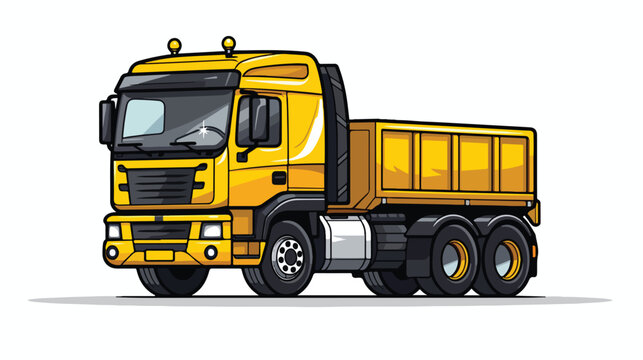 Truck icon design vector 2d flat cartoon vactor illustration