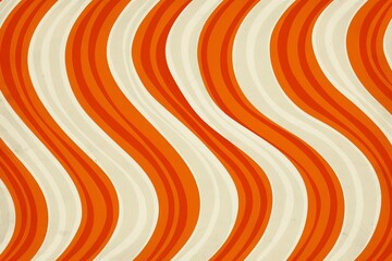 Orange and white striped background with wavy lines