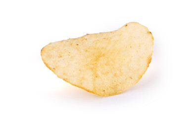one unit of potato chips snack isolated on transparent background top view