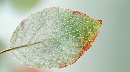A closeup of transparent aspen Leaf with light, dews, blur background, wallpaper, high quality, aspect ratio 3:1