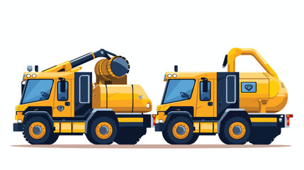 Two 2d flat cartoon vactor illustration isolated background