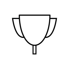Trophy Lineal Icon Symbol Vector. Black Outline Trophy Icon