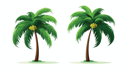 Two palm trees icon in flat style isolated on white