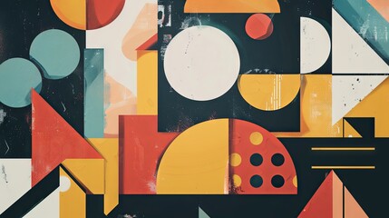 Modern abstract geometric artwork in vibrant colors