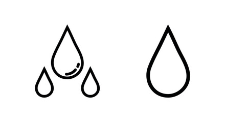 Water Lineal Icon Symbol Vector. Black Outline Water Icon