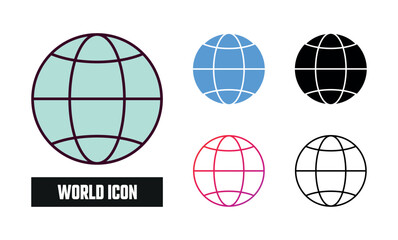 World Icon Set Vector Illustration