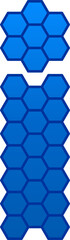 Letter I in honeycomb shape with blue gradien