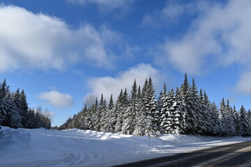 A country road in winter, Montmagny, Québec, Canada