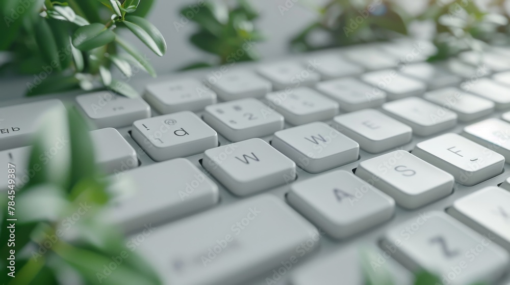 Poster An isolated cartoon style keyboard and search bar. A minimal concept for Web searching. 3D rendering