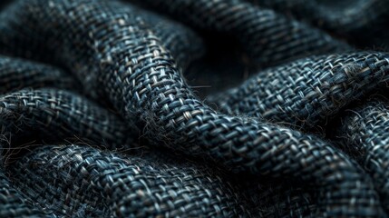 Close up view of blue fabric