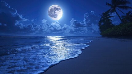 Moonlight Romantic Environment at the Beach