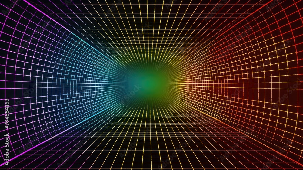 Poster abstract background in the form of a rainbow grid. ai generative.
