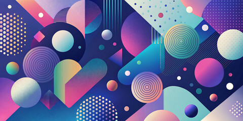 Multiple shape colorful abstract background