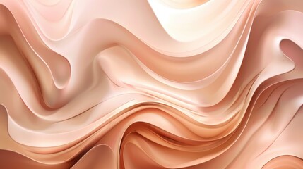 Beige-pink abstract background with an amorphous light structure. AI generative.