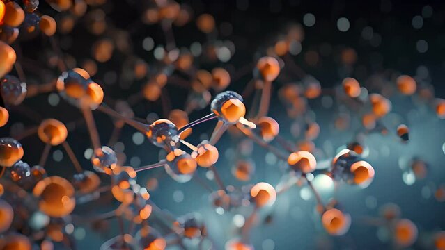 molecule or atom, Abstract structure for Science or medical background, 3d illustration, science, atom, abstract, chemistry, structure, blue, chemical, background