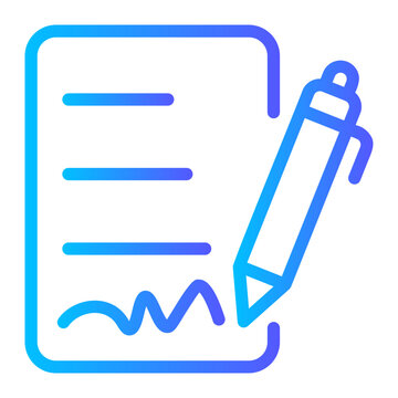 pen and paper gradient icon