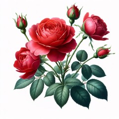 Beautiful rose bouquet isolated on white background