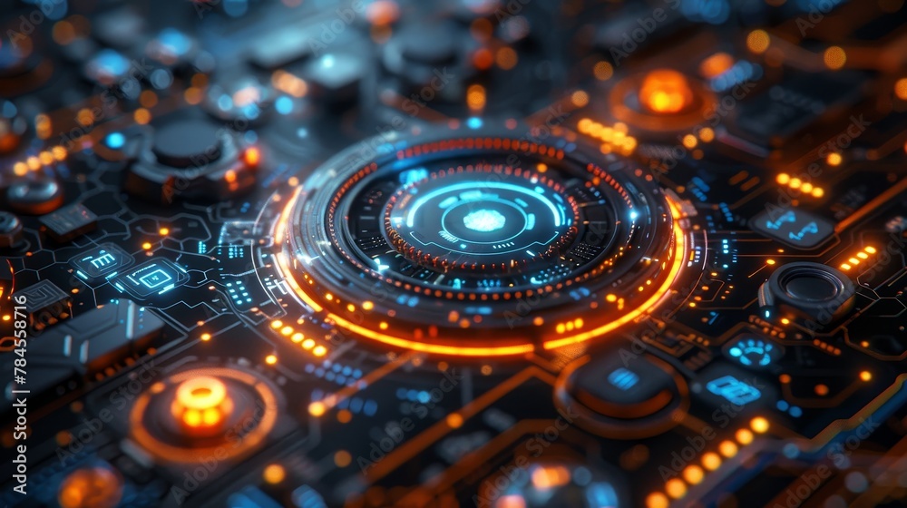 Poster Designing, engineering parts in digital computer software. Abstraction industrial tech background. Future computer technology. CAD systems. 3D modeling of abstract details.