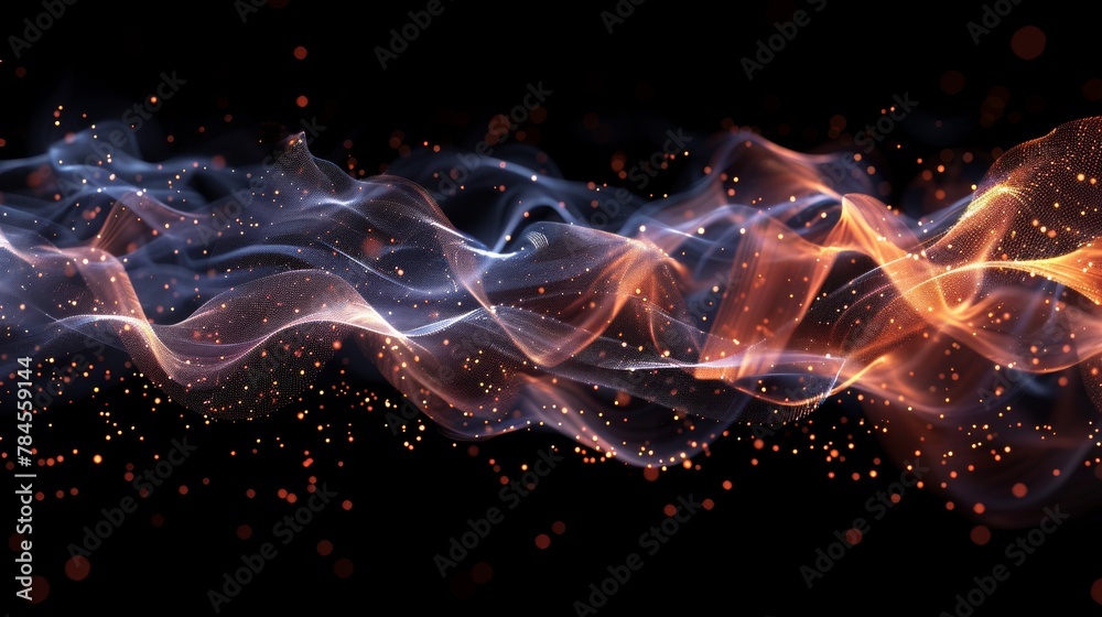 Aufkleber Music equalizer. Signal transmission. Abstract wave of sound particles.