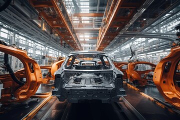 Fototapeta premium Interior of a car assembly factory