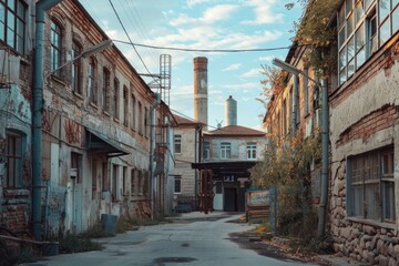 Fototapeta na wymiar Exterior of a traditional factory