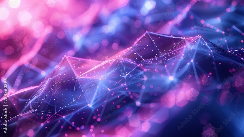 Poster the design concept combines purple and blue abstract geometric shapes, creating an abstract geometri