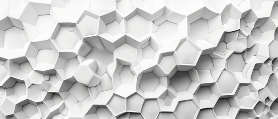 An illustration of a flower made with a white background and geometric shapes like hexagons and squares. It was made without taking any references. - obrazy, fototapety, plakaty