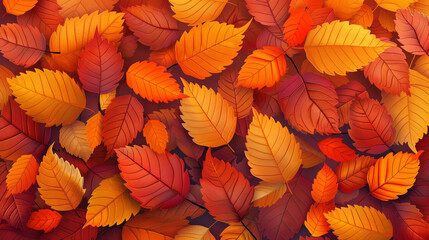Autumn Aria: Seamless Leaf Fall Background - obrazy, fototapety, plakaty
