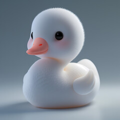 A cute and happy baby swan 3d illustration