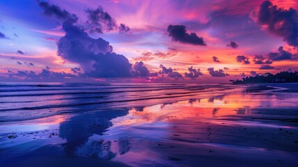 Fototapeta na wymiar Gorgeous beach sunrise in Bali, Indonesia
