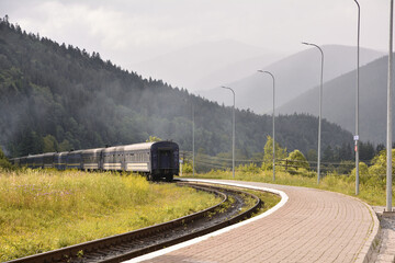 Train in mountains