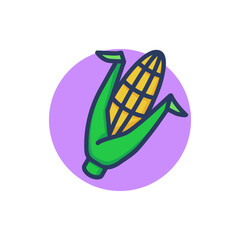 Corn cob line icon. Maize ear, grain, kernel, cereal. Natural ingredient or organic food concept. Vector illustration for web design and apps