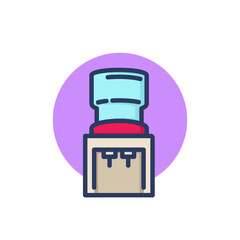 Cooler line icon. Plastic container, equipment, hot and cold water. Fresh water for drink, aqua, healthcare concept. Vector illustration for web design