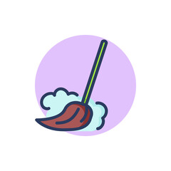 Mop thin line icon. Broom, dust, sweeping floor. Household, cleaning service, domestic work concept. Vector illustration for web design and apps