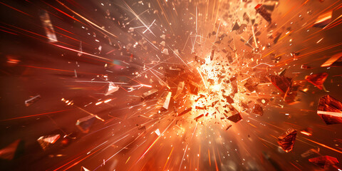A close-up of a firecracker exploding in slow motion - obrazy, fototapety, plakaty