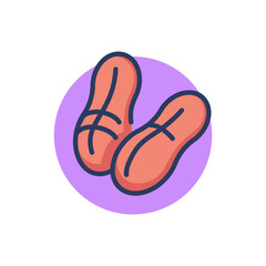Peanut colorful line icon. Shell, bean, natural ingredient, organic food outline sign. Nuts and seeds concept. Vector illustration for web design and apps