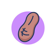 Peanut line icon. Nut, nutrition, food outline sign. Products and allergens concept. Vector illustration for web design and apps