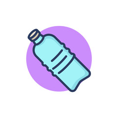 Plastic bottle thin line icon. Beverage, can, container outline sign. Fresh water for drink, aqua, healthcare concept. Vector illustration for web design and apps