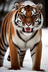Fototapeta premium tiger in the snow