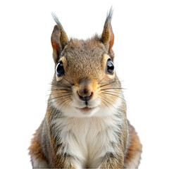 Obraz premium Portrait of squirrel isolated on transparent background