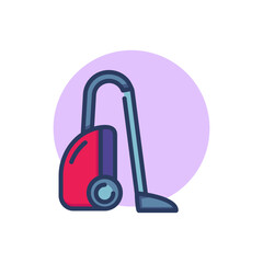 Vacuum cleaner line icon. Home appliance, tool, sweeping floor. Household, cleaning service, domestic work concept. Vector illustration for web design