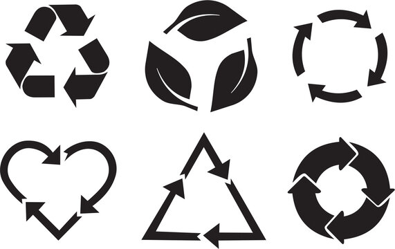 Recycle icons set. Recycle symbol for poster or banner designing. Business with environment care idea. ECO friendly economy.
